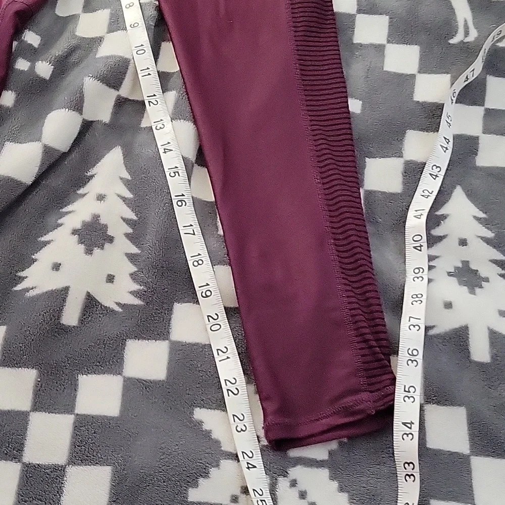 Sweaty Betty Power Mesh Insert Burgundy Plum High Waisted Activewear Legging XS
